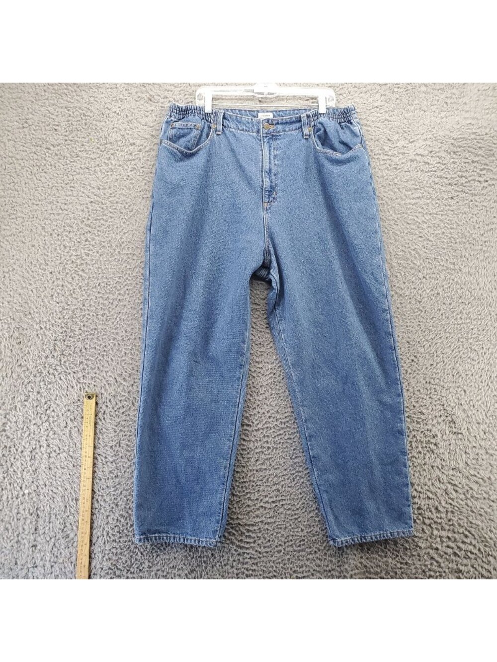 L.L. Bean Jeans Womens 20 Blue Relaxed Original Fit Elastic Waist Denim *Read*